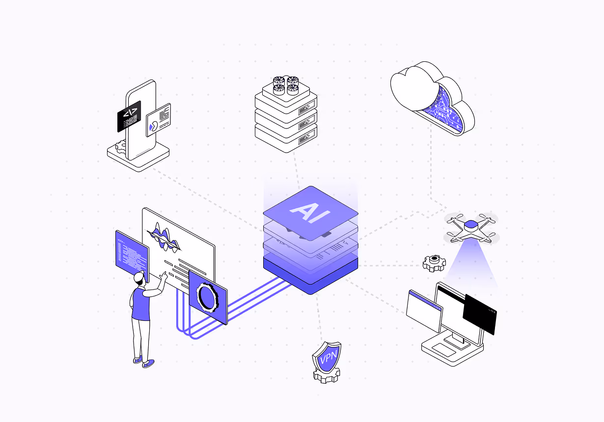 Penti-branded illustration of AI security agents and human experts delivering validated penetration-test coverage across an organization's attack surface